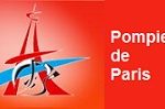 Logo Pompiers de Paris - Scène de crime fictive reconstituée pour une enquête grandeur nature chez les pompiers